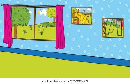 Empty Living Room Background Illustration Cartoon Stock Vector (Royalty Free) 2244095303 ...