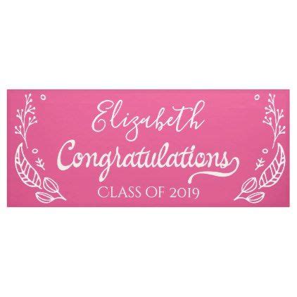 Congratulations Pink Graduation Party Class of Banner | Zazzle.com | Pink graduation party ...