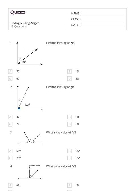 50+ Angles worksheets for 6th Grade on Quizizz | Free & Printable