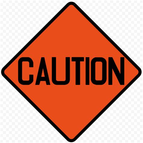 Caution Warning Orange Road Works Sign | Citypng