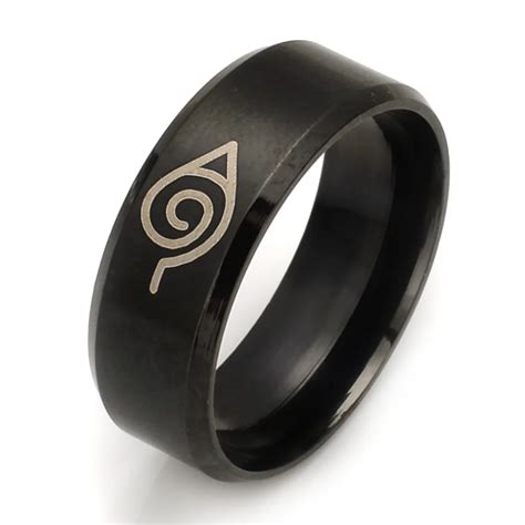 QY Anime Jewelry HOKAGE Naruto Stainless Steel Rings For Mens Male Black Colr Finger 17# 18 #19 ...