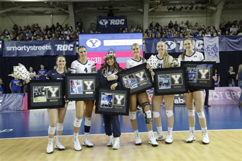 BYU women’s volleyball honors six seniors in final regular-season home ...