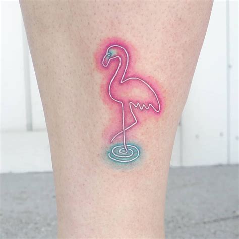 Mary Kasa on Instagram: “This flamingo is also a neon sign! 🌟💗🌟 #flamingotattoo #neontattoo # ...