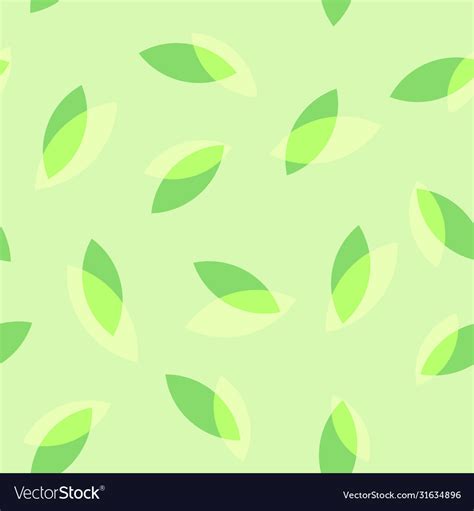 Tea leaves on green seamless pattern Royalty Free Vector