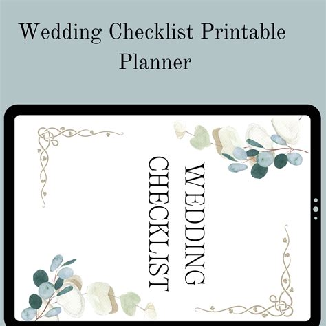 Wedding Checklist Printable Wedding Planning Checklist Wedding - Etsy