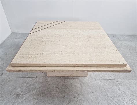 Vintage travertine coffee table, 1970s | #218622