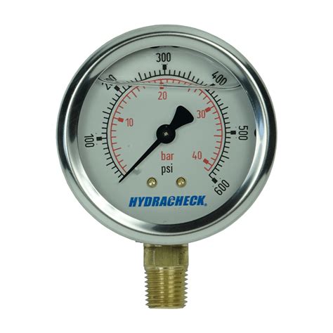 Pressure and Vacuum Gauges - Pressure Gauge - 600 PSI | Hydracheck