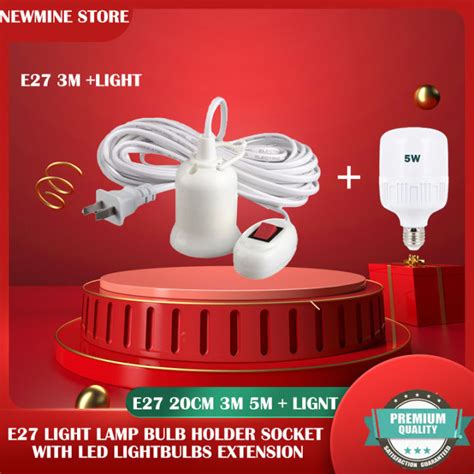BUY ONE E27 Lamp Holder Cord 360 ROTARY SOCKET FREE 5W Bulb Degree Flexible Desk Lamp Holder 3m ...