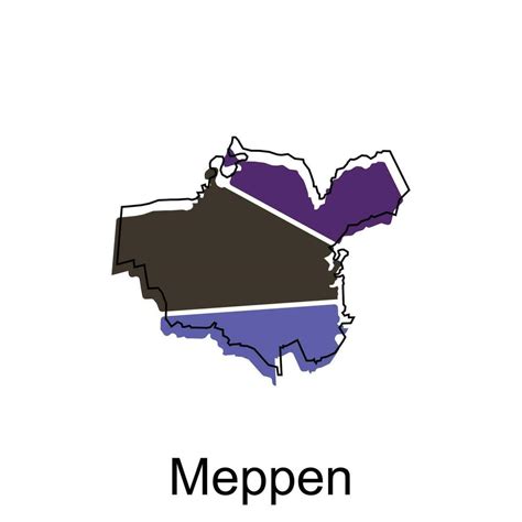 Meppen City of Germany map vector illustration, vector template with ...