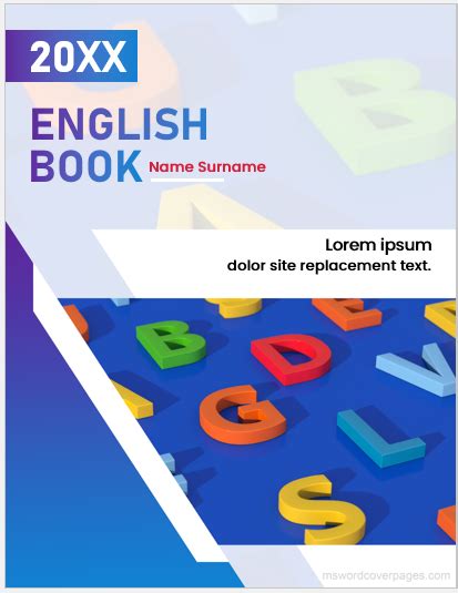 English Book Cover Page Templates | Download Edit & Print