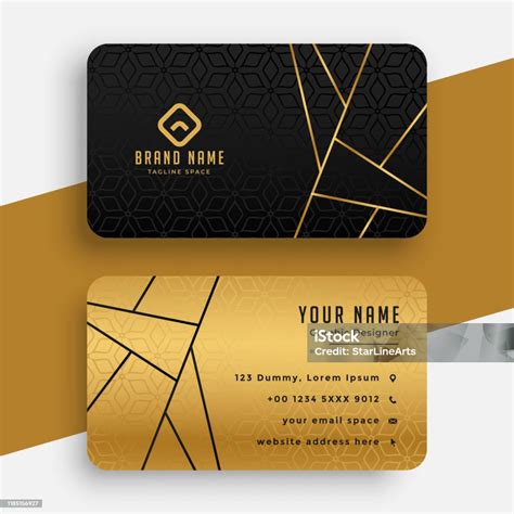 Black And Gold Luxury Vip Business Card Design Template Stock Illustration - Download Image Now ...