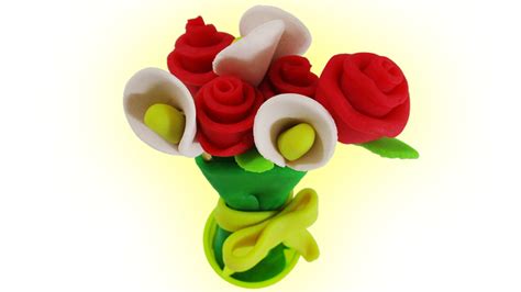 DIY how to make play doh flower bouquet for kids #playdoh #forkids #kidscrafts # ...