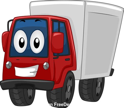 Delivery truck cartoon vector free download