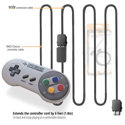 Controller Extension Cable for SNES Mini / NES Mini Classic Edition | Orzly