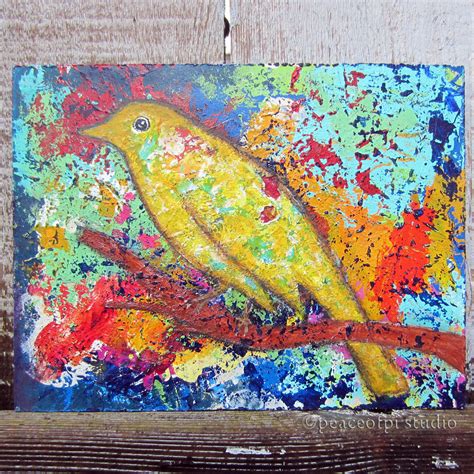 peaceofpi studio: Canary Bird: A Creative Play Acrylic Painting
