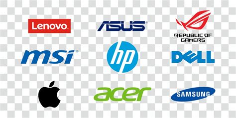 Computer Brand Logos. International technology editorial Icons collection 2896882 Vector Art at ...