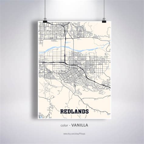 Redlands Map Print Redlands City Map California CA USA Map | Etsy