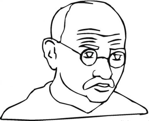 Mahatma Gandhi 4 Coloring Page - Free Printable Coloring Pages for Kids