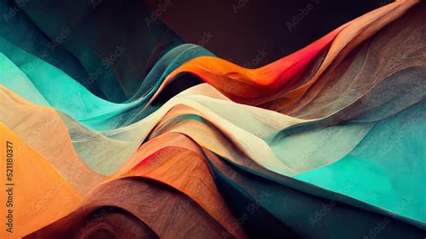 4K Abstract wallpaper colorful design, shapes and textures, colored background, teal and orange ...