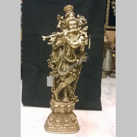 Incredible brass decor of Lord Krishna Statue