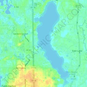 Lake Tarpon topographic map, elevation, terrain