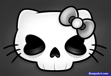 Hello Kitty Skull Stencil