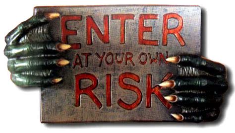 Enter at your own risk sign -Partydekoration Halloween Decoration | horror-shop.com