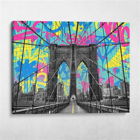 Brooklyn Bridge Graffiti Street Pop Art Modern Wall Art