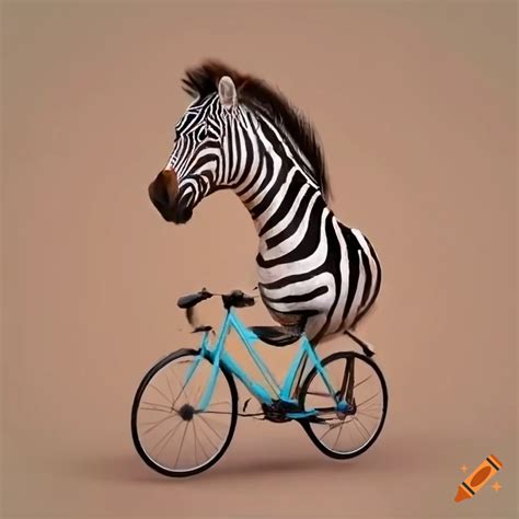 Zebra riding a bicycle on Craiyon