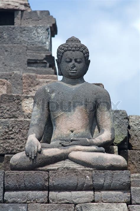 Buddha statue in Borobudur temple near ... | Stock image | Colourbox