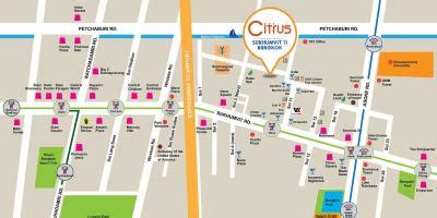 Sukhumvit road bangkok map - Map of sukhumvit road bangkok (Thailand)