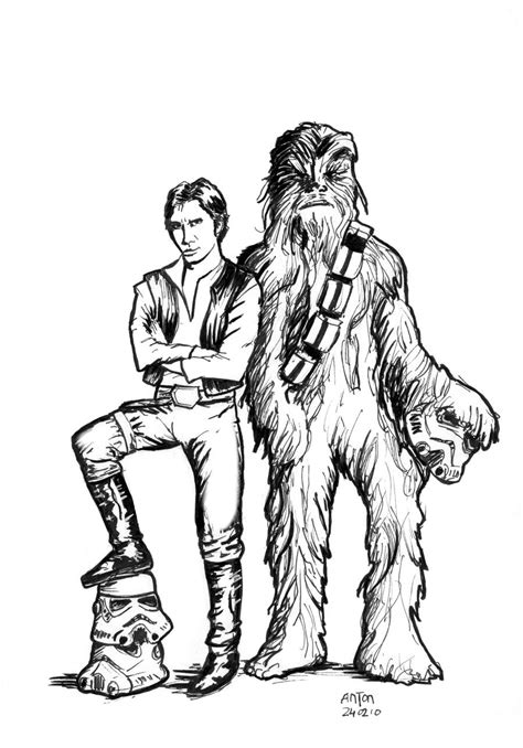 Han and Chewie coloring page by antonvandort on DeviantArt