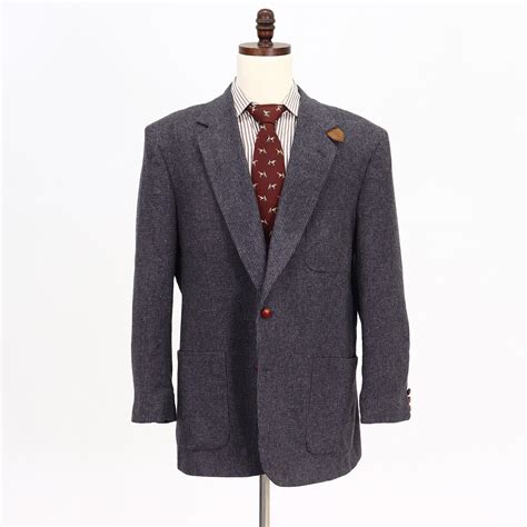 Hunt Valley 48L Blue Sport Coat Blazer Jacket Solid 2B Tweed | eBay