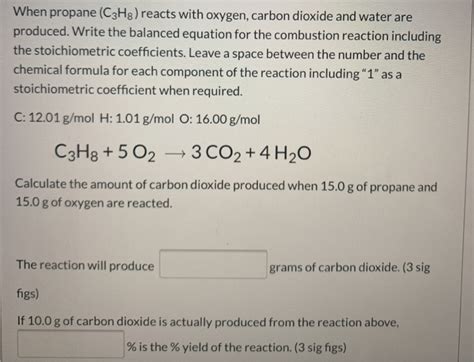 Write A Balanced Equation For The Combustion Reaction That Occurs Between Propane And Oxygen ...