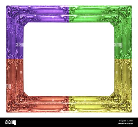 Frame multi-colored wooden frame isolated on a white background Stock Photo - Alamy