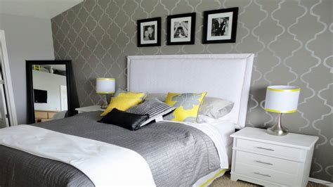 Yellow And Gray Bedroom Wall Decor - YouTube