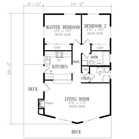 Ranch Style House Plan - 2 Beds 1 Baths 900 Sq/Ft Plan #1-125 | Open house plans, 900 sq ft ...