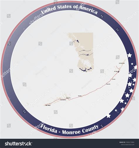 Large Detailed Map Monroe County Florida Stock Vector (Royalty Free ...