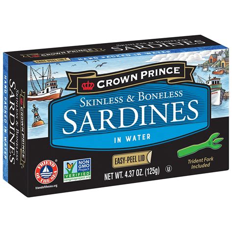 Crown Prince Non-GMO Skinless & Boneless Sardines in Water -- 4.37 oz ...