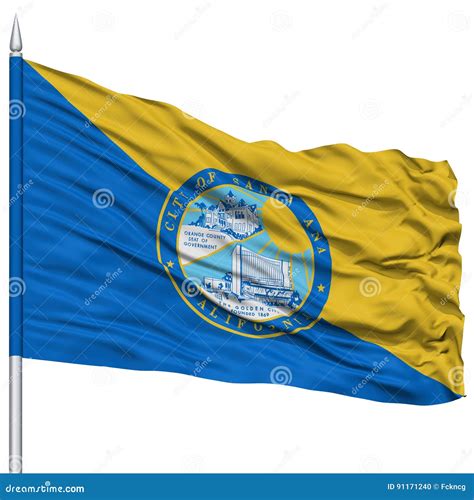 Santa Ana City Flag on Flagpole, USA Stock Illustration - Illustration ...