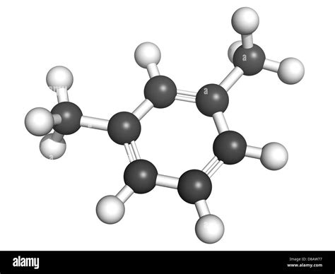 Xylene (meta-xylene, xylol) aromatic hydrocarbon, molecular model Stock Photo: 56787675 - Alamy