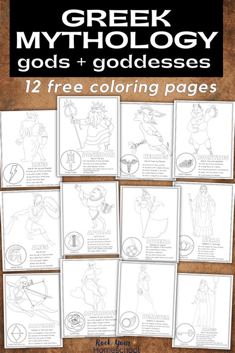 Greek Mythology Coloring Pages Plus Facts: Gods & Goddesses (12 Free)