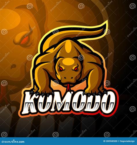 Komodo Dragon Esport Logo Mascot Design Stock Vector - Illustration of indonesia, logo: 200948500