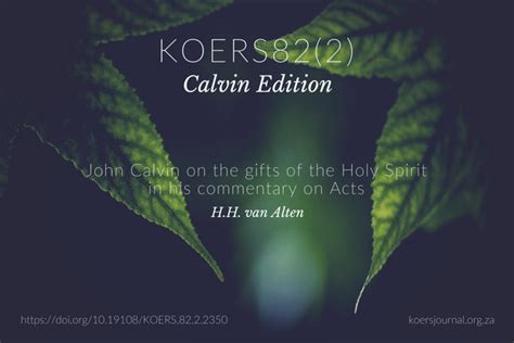 John Calvin on the gifts of the Holy Spirit in his commentary on Acts ...