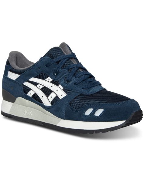 Asics Men's Gel-lyte Iii Casual Sneakers From Finish Line in Navy White ...