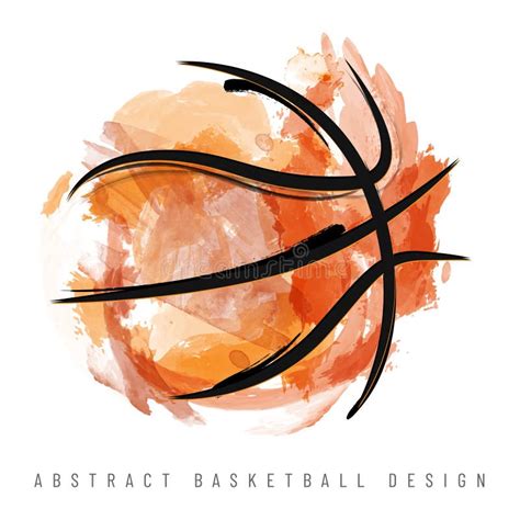 Abstract Watercolor Basketball Ball on White Background Stock Vector ...