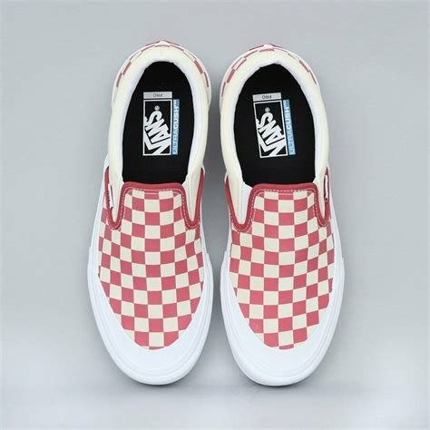 Vans - Vans Slip On Pro Checkerboard Mineral Red Men's Classic Skate ...