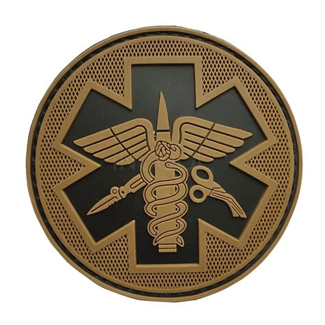 3D Paramedic Mecial PVC Patch 3.15" Round Patch Tactical Emblem Badges Medic Rescue Rubber ...