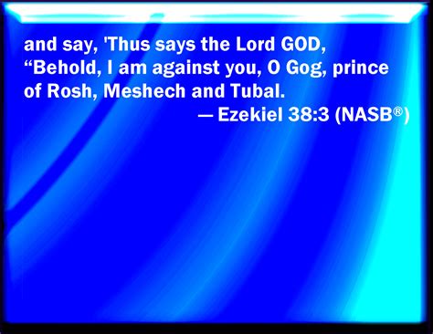 Ezekiel 38:3 And say, Thus said the Lord GOD; Behold, I am against you ...