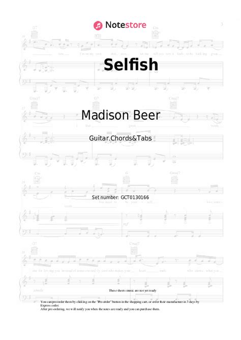 Selfish chords and tabs Madison Beer in Note-Store.com | Guitar.Chords ...